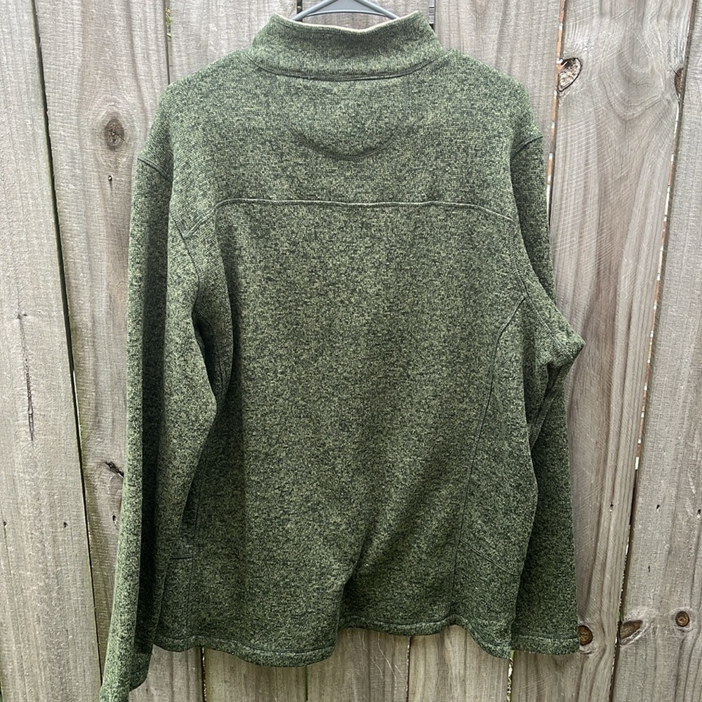 Woolrich XL Qtr Zip Pullover Forest Green with Chest Pocket - Picture 2 of 9